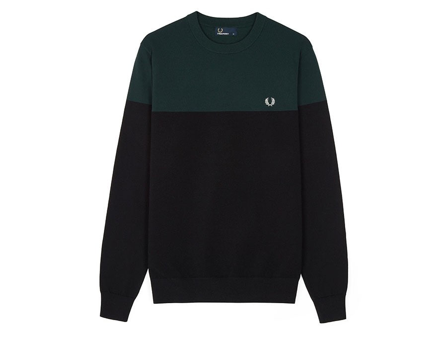 JERSEY FRED PERRY  DOS COLORES NEGRO VERDE