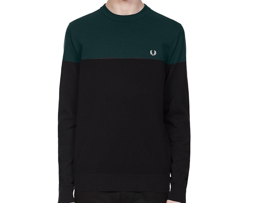 JERSEY FRED PERRY  DOS COLORES NEGRO VERDE