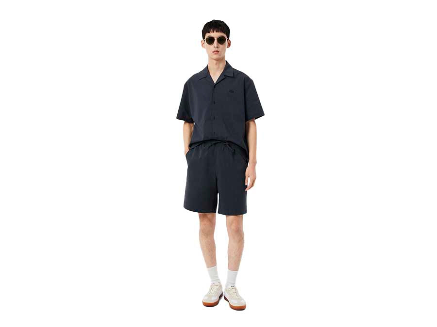 Short Lacoste Casual Shirt Black Bird