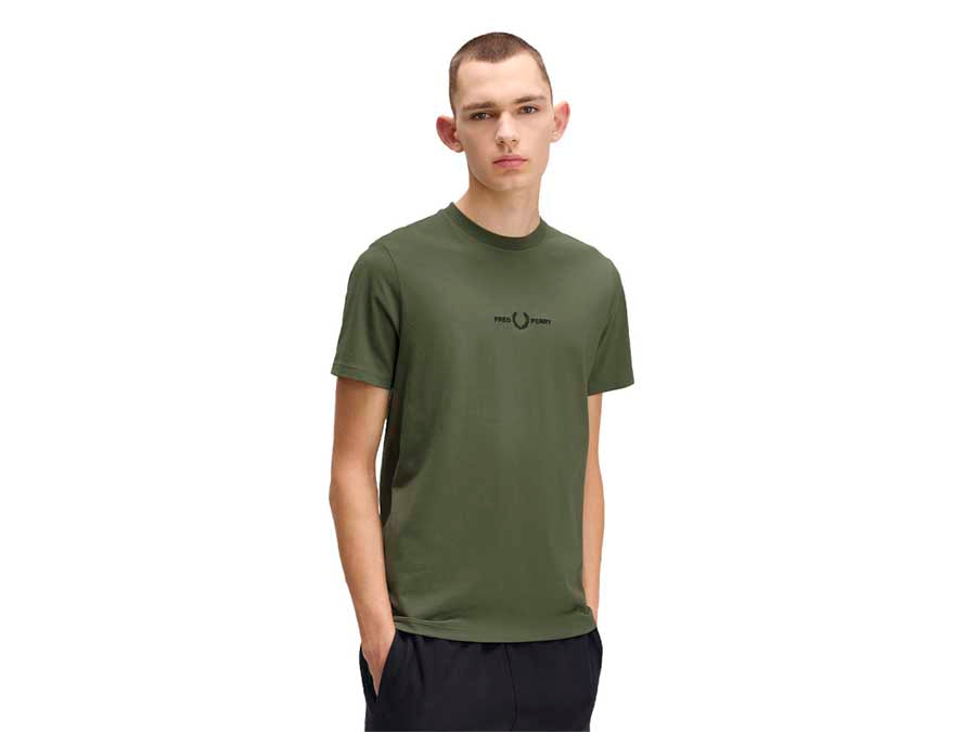 CAMISETA FRED PERRY EMBROIDERED LAUREL WREATH GREE