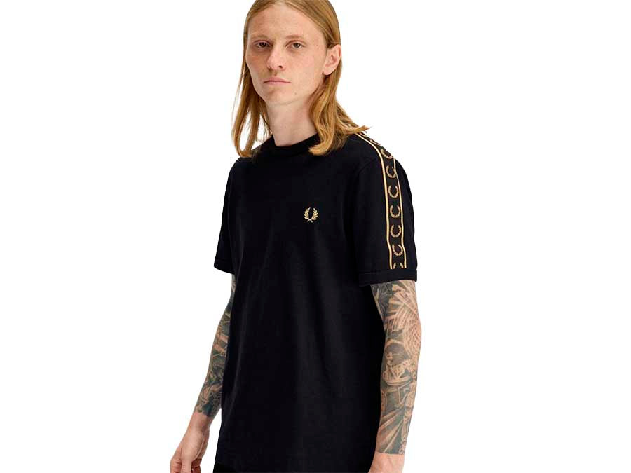 Camiseta Fred Perry Tape Ringer Black