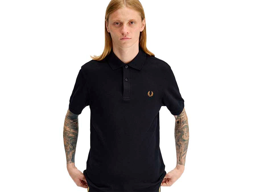 Polo Fred Perry Tape Plain Black