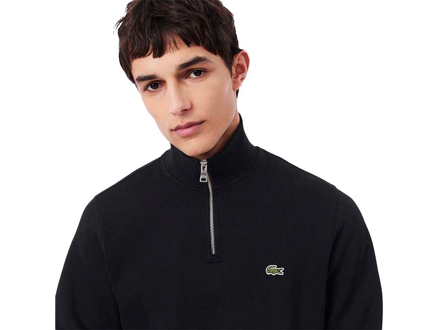 SUDADERA LACOSTE QUARTER ZIP BLACK