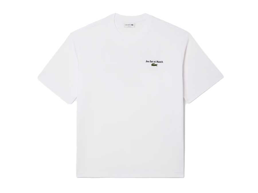 CAMISETA LACOSTE BLANCA JEU SET ET MATCH