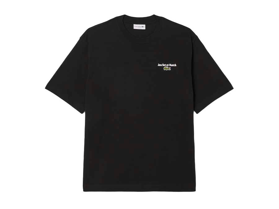 CAMISETA LACOSTE NEGRA JEU SET ET MATCH