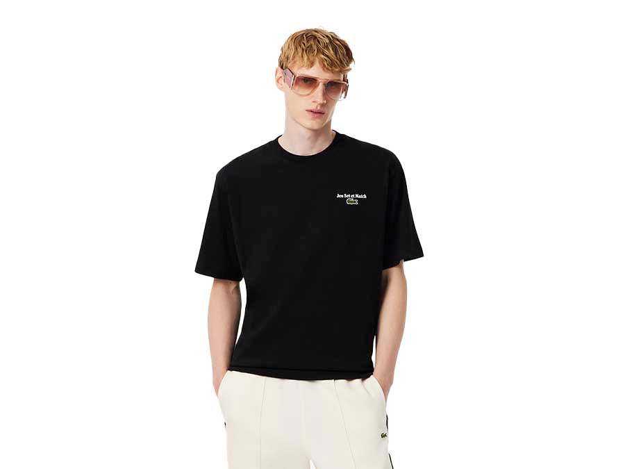 CAMISETA LACOSTE NEGRA JEU SET ET MATCH