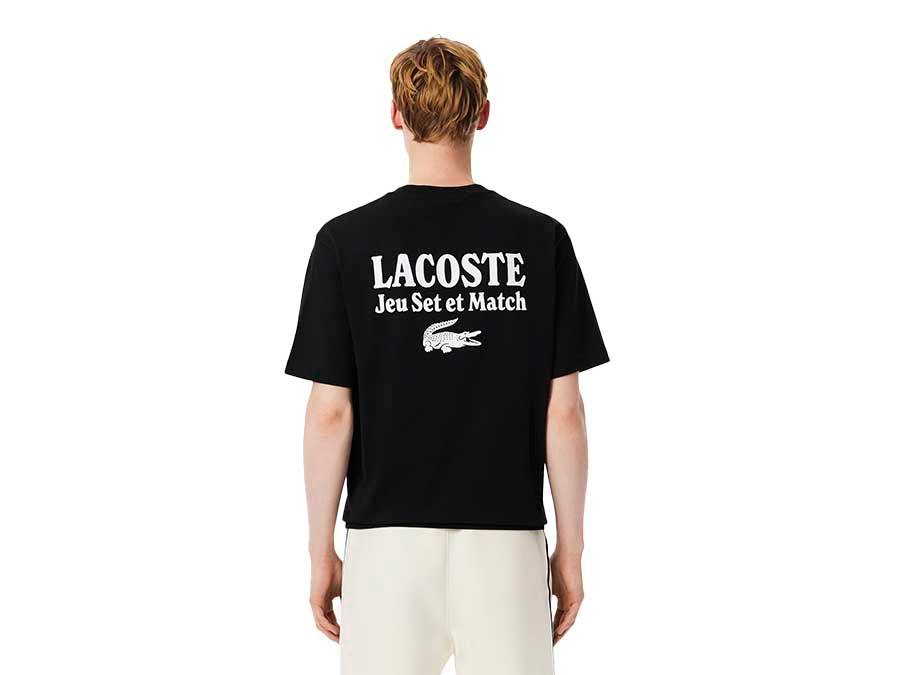 CAMISETA LACOSTE NEGRA JEU SET ET MATCH