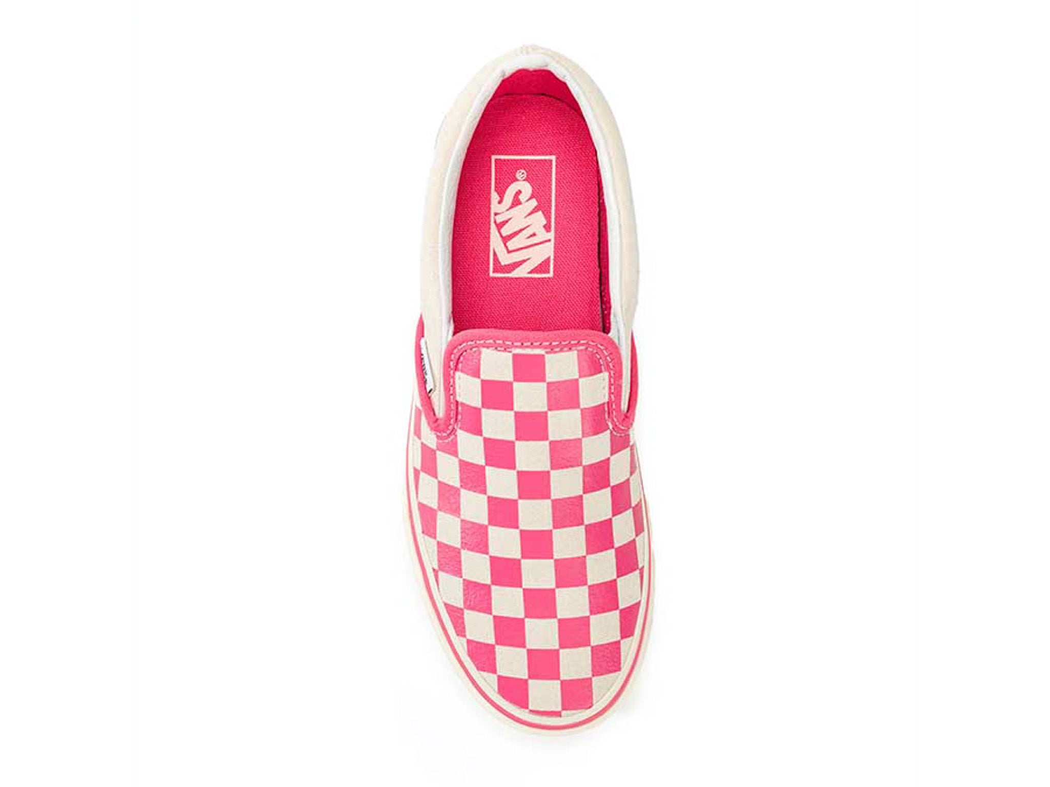 VANS CLASSIC SLIP-ON CHECKERBOARD PINK TRUE WHITE